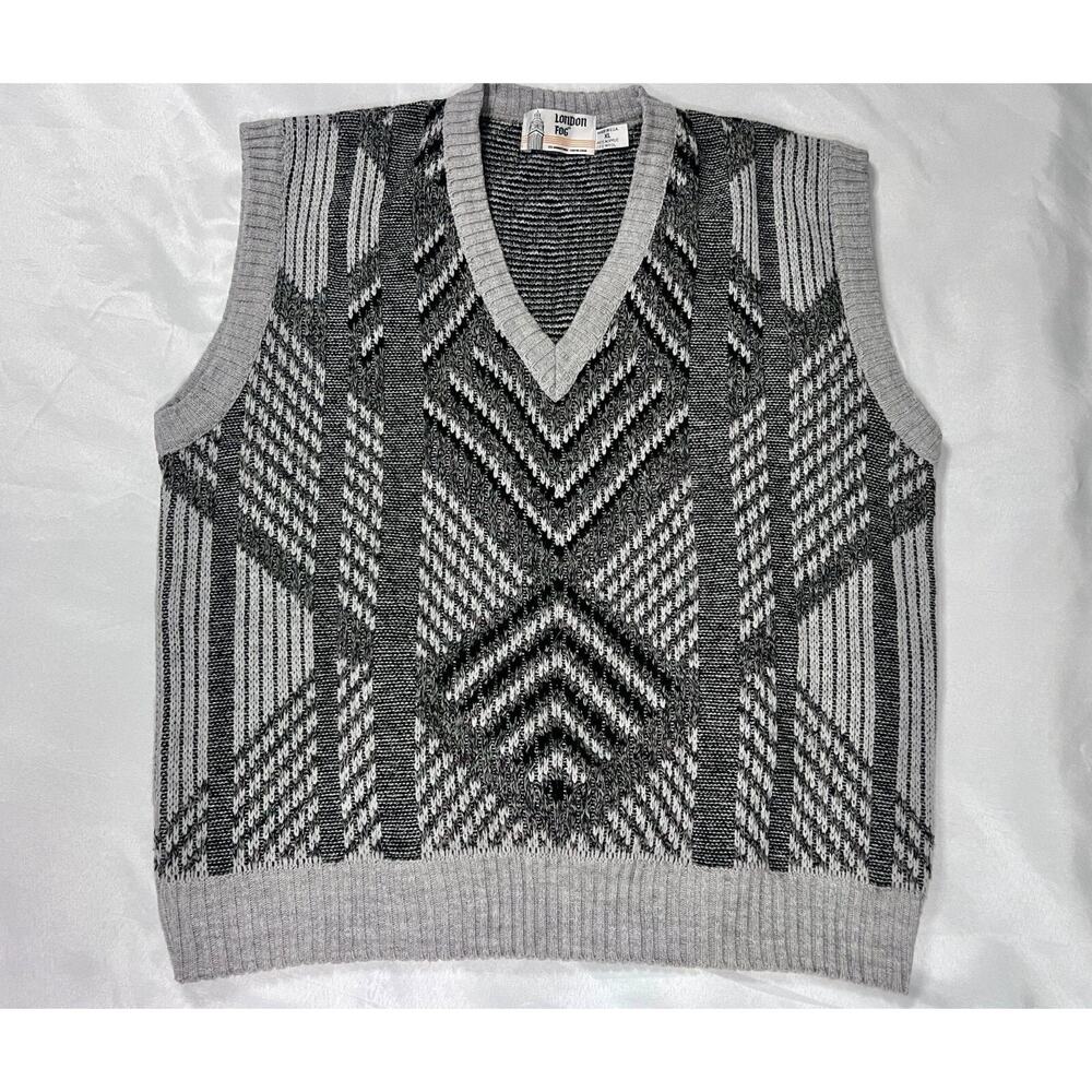 Vintage London Fog Men's XL Sweater Vest Acrylic Wool Blend Made In The USA